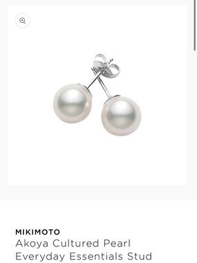 Mikimoto Lustrous White Akoya Pearl Stud Earrings